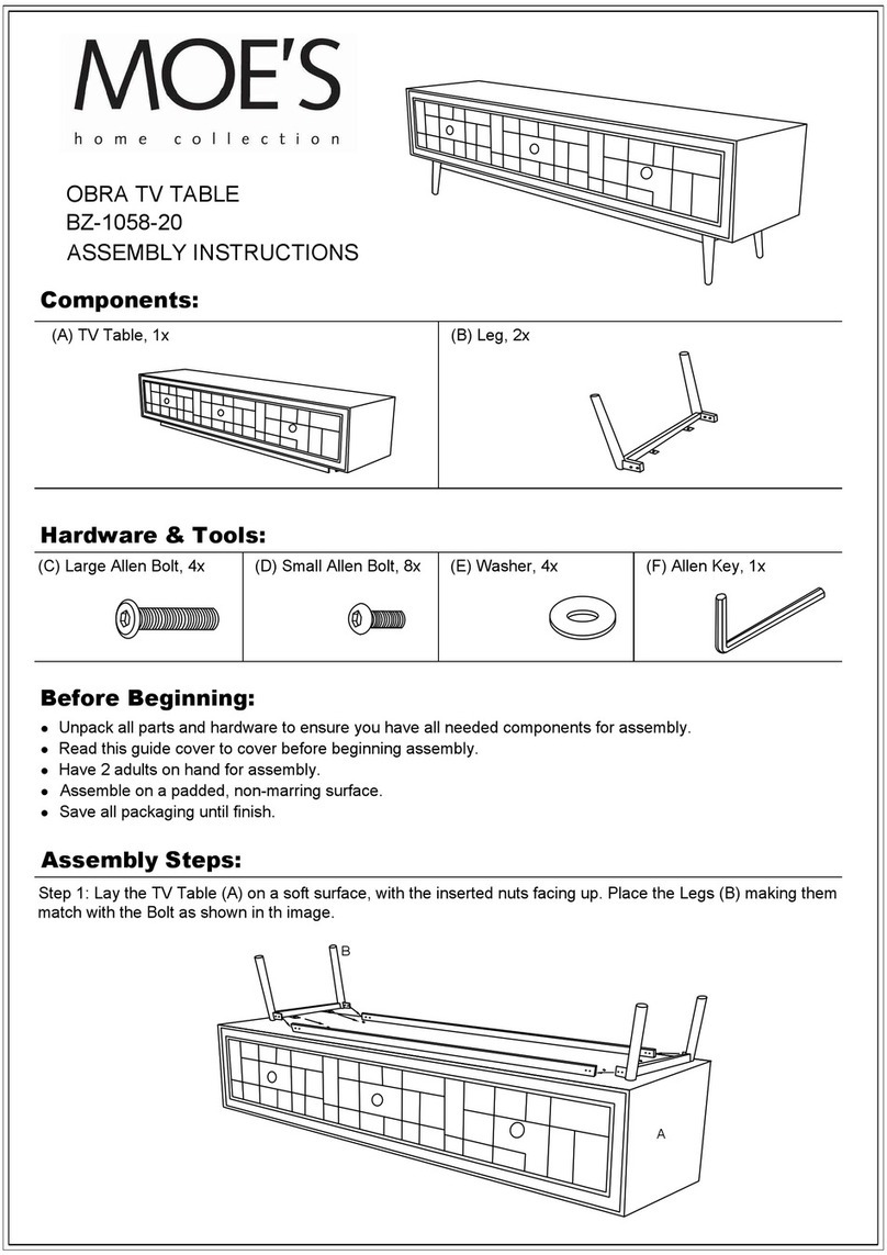 Moe's OBRA BZ-1058-20 Assembly instructions Moe's OBRA BZ-1058-20 Assembly instructions
