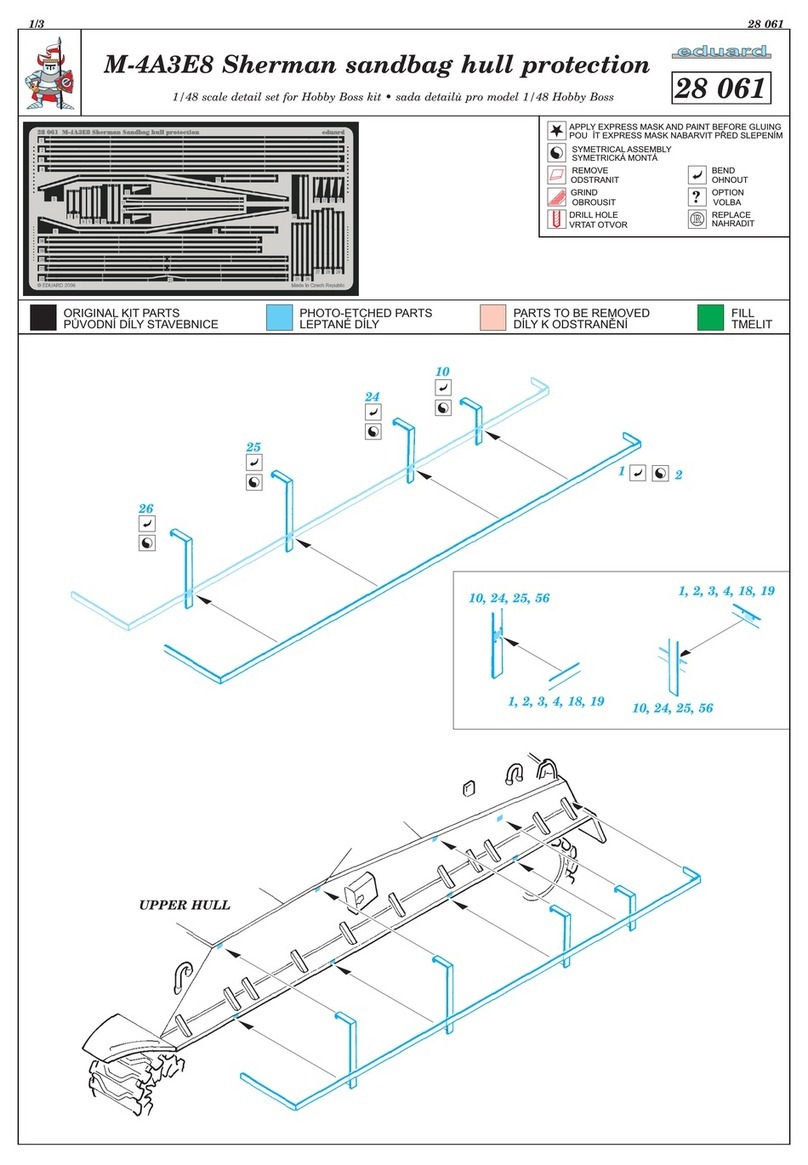 Eduard M-4A3E8 Sherman sandbag hull protection manual