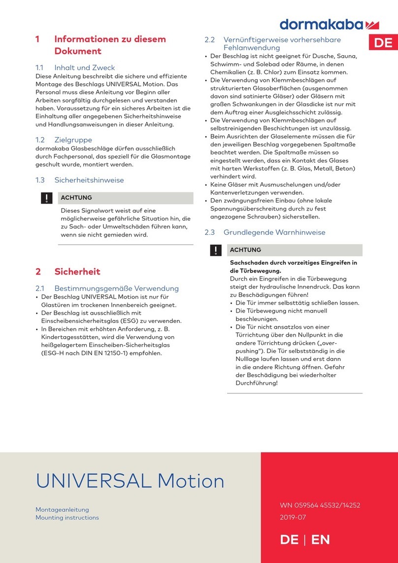 Dorma UNIVERSAL Motion User manual