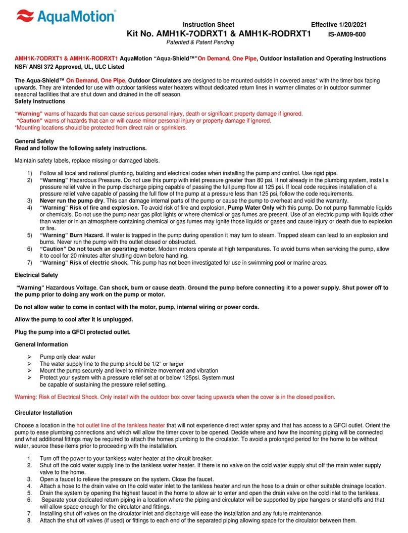 AQUAMOTION Aqua-Shield AMH1K-7ODRXT1 instruction sheet