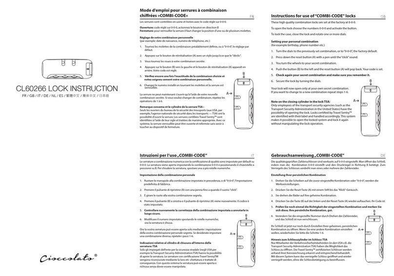 Cioccolato COMBI-CODE CL60266 Instructions for use