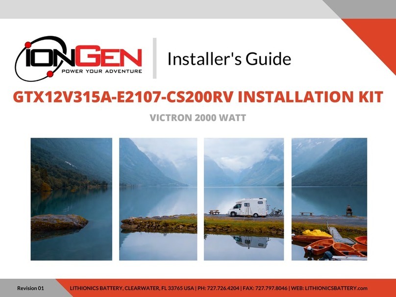 Lithionics Battery ionGen GTX12V315A-E2107-CS200RV VICTRON Installer's guide