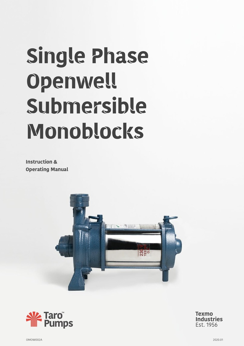 Texmo Industries Taro Pumps TSSM Series Instructions and operating manual