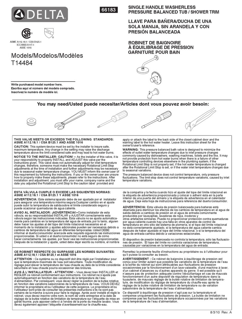 Delta T14484 User manual