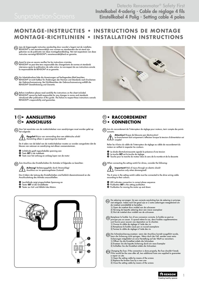 Renson Detecto Rensonmotor Nstallation instructions