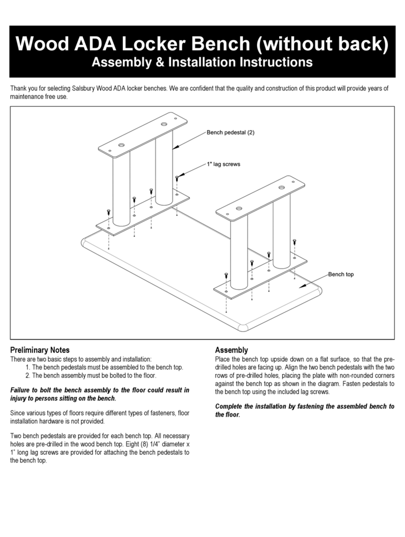 Salsbury Industries Wood 77781-ADA Series Assembly/installation instructions