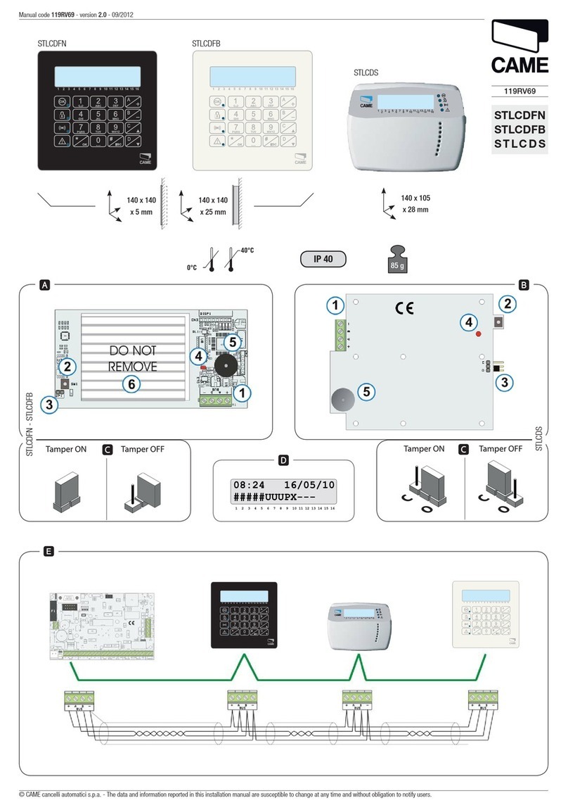 CAME STLCDFN User manual