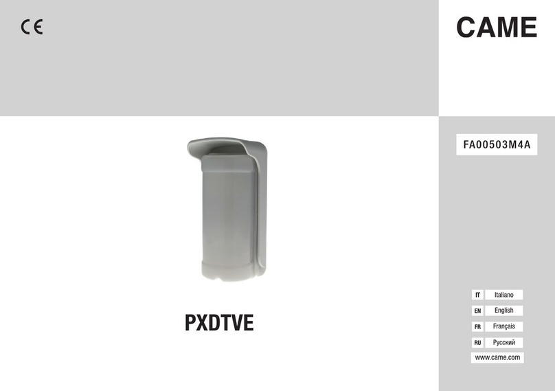 CAME PXDTVE User manual