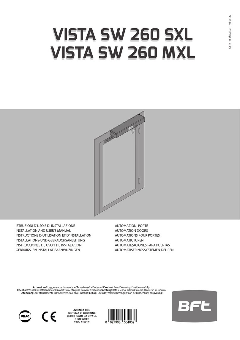 BFT VISTA SW 260 SXL User manual