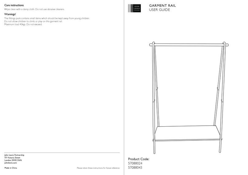 John Lewis GARMENT RAIL user guide