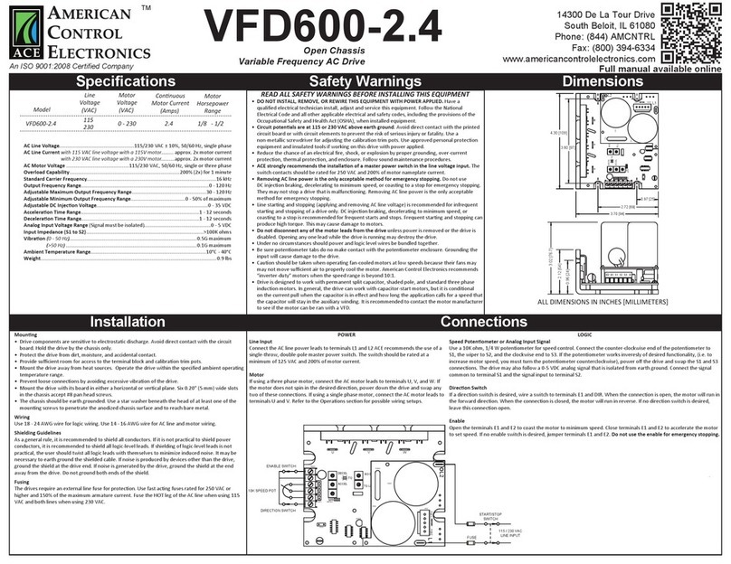 American Control Electronics VFD600-2.4 instructions
