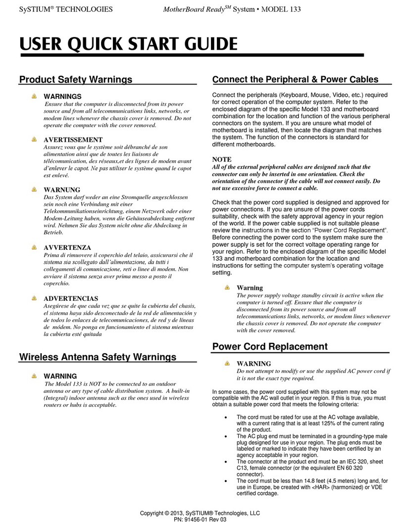 Systium Technologies Ready 113 User's quick start guide