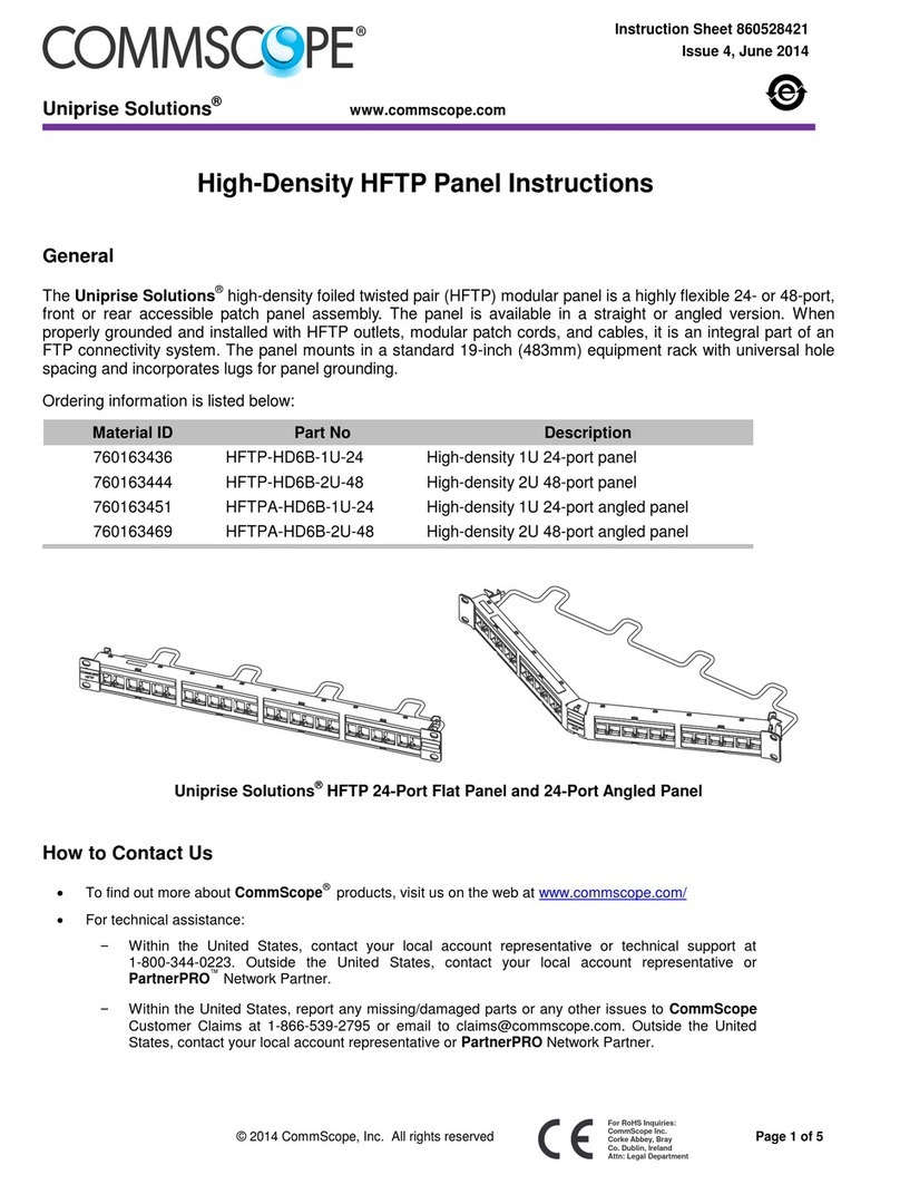 CommScope Uniprise Solutions HFTP-HD6B-1U-24 User manual