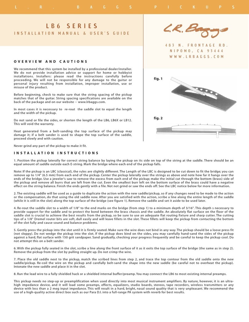 L.R. Baggs LB6 Series Installation manual & users guide