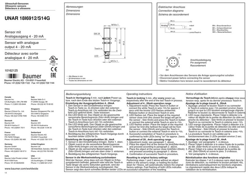 Baumer UNAR 18I6912/S14G User manual