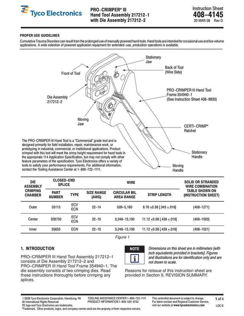 Tyco Electronics PRO-CRIMPER III instruction sheet