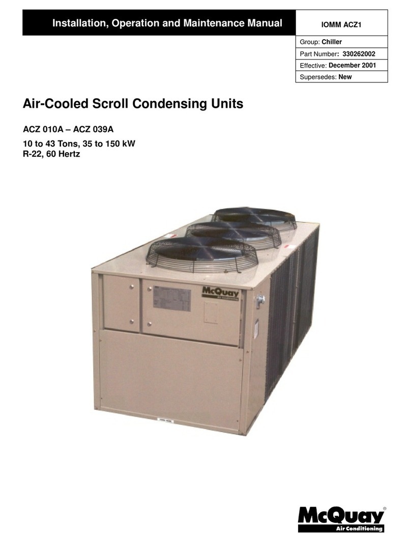McQuay ACZ 010A Installation, operation and maintenance manual