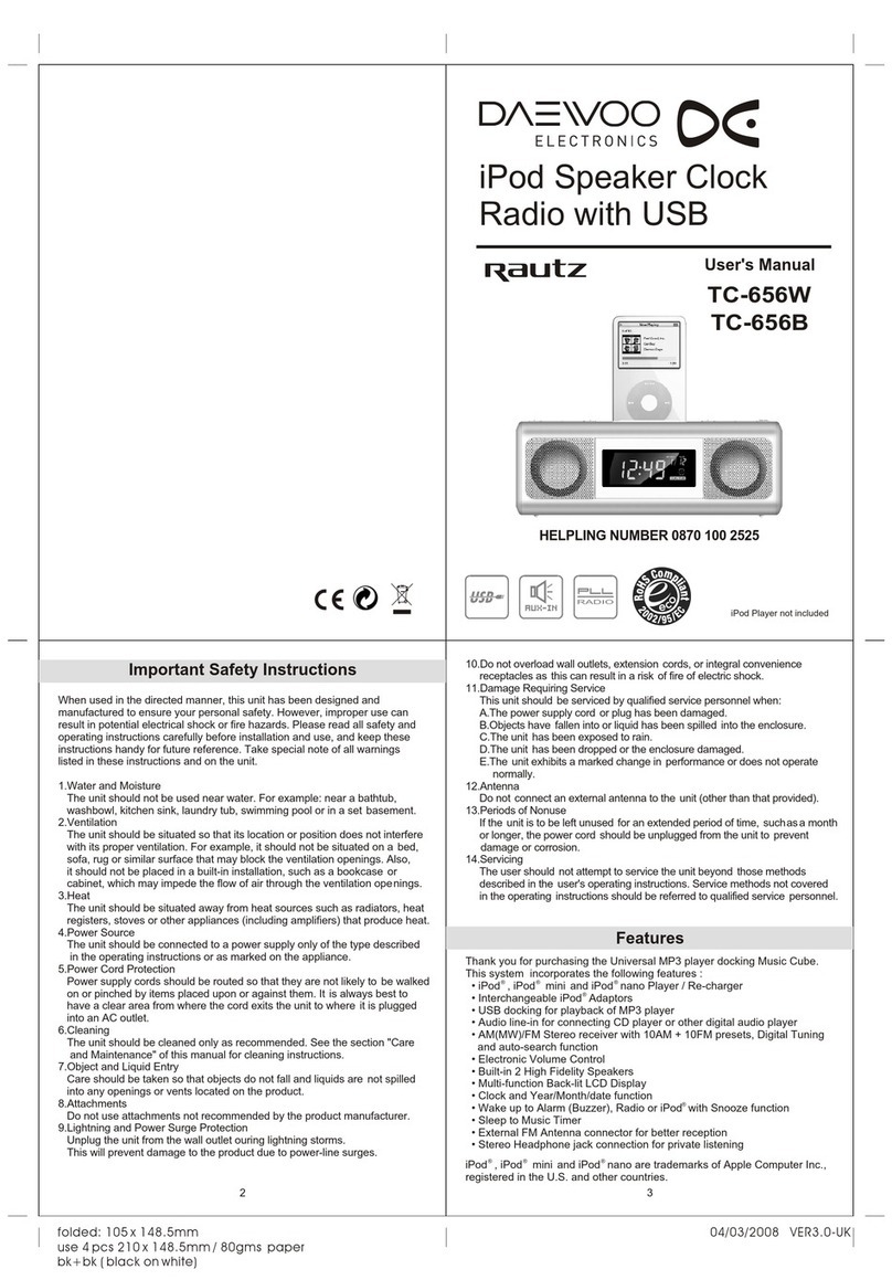 DAEWOO ELECTRONICS RAUTZ TC-656W User manual