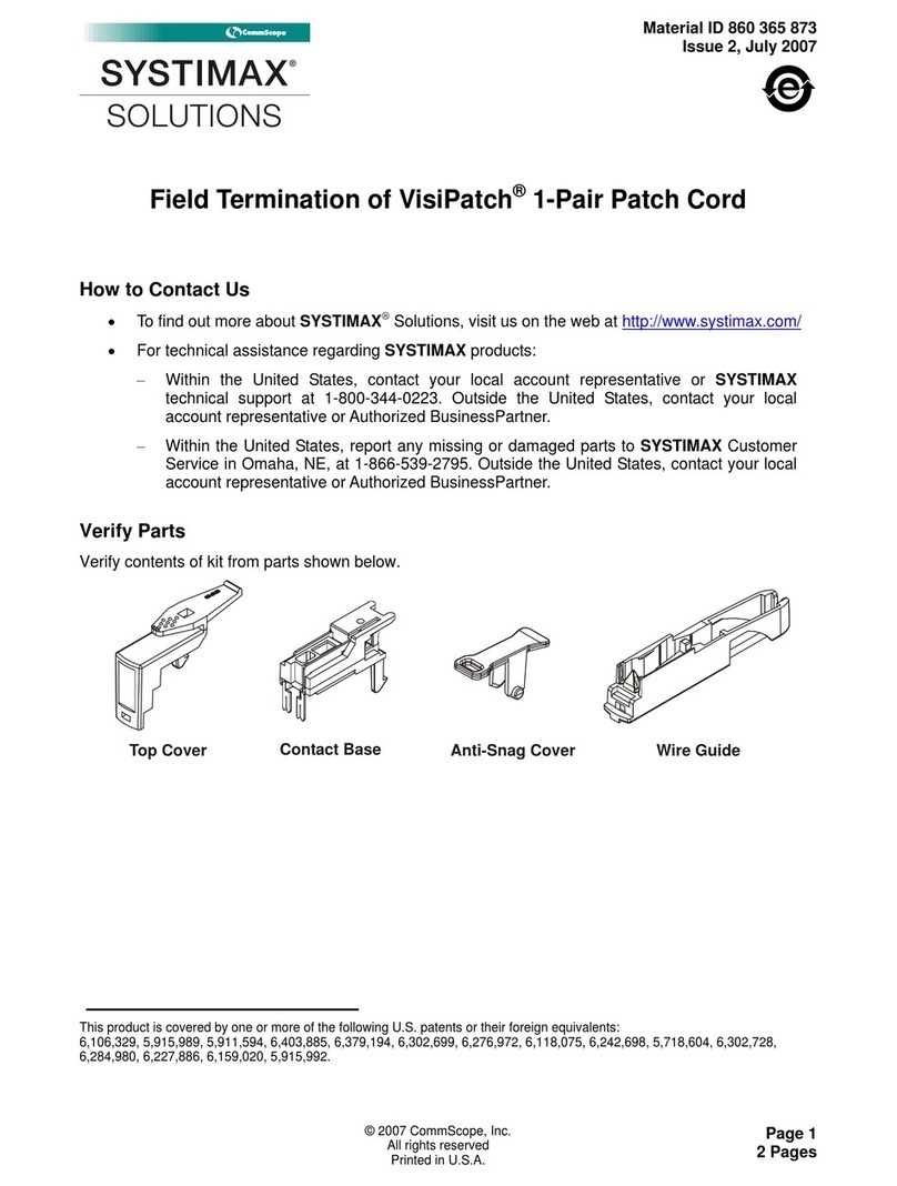CommScope SYSTIMAX VisiPatch CPC5562 instruction sheet