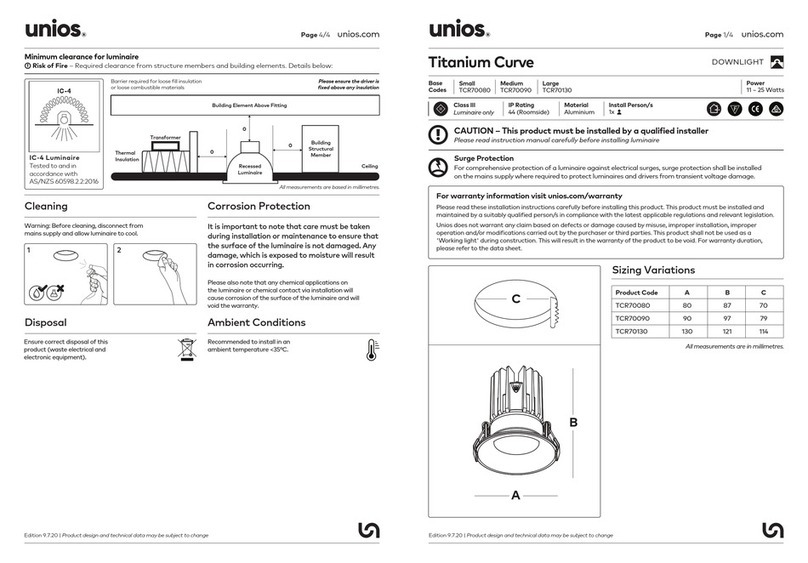 unios TCR70080 User manual