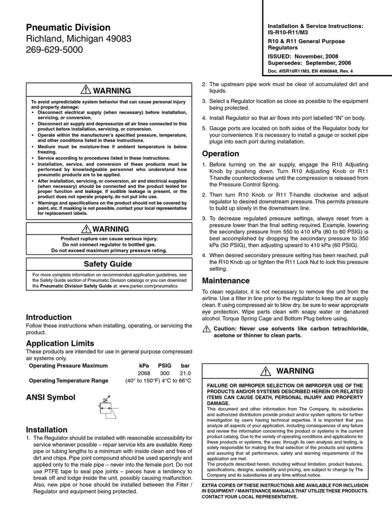 Pneumatic Division R10 Installation & service instructions