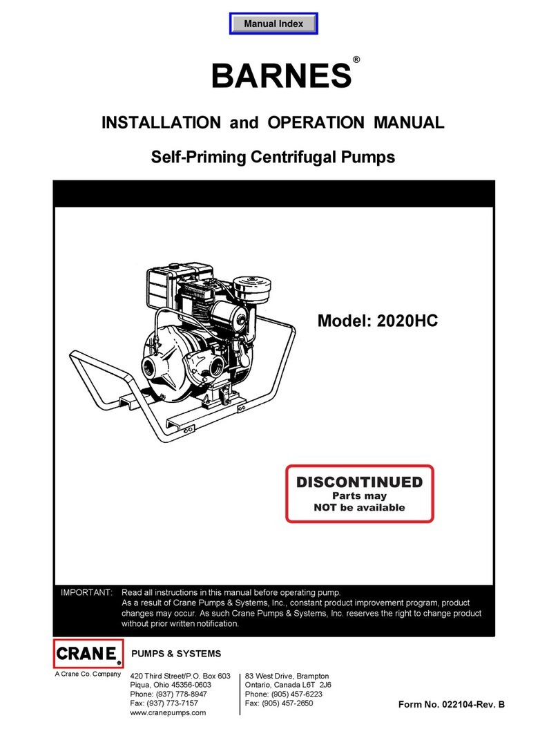 Crane BARNES 2020HC Installation and operation manual Crane BARNES 2020HC Installation and operation manual