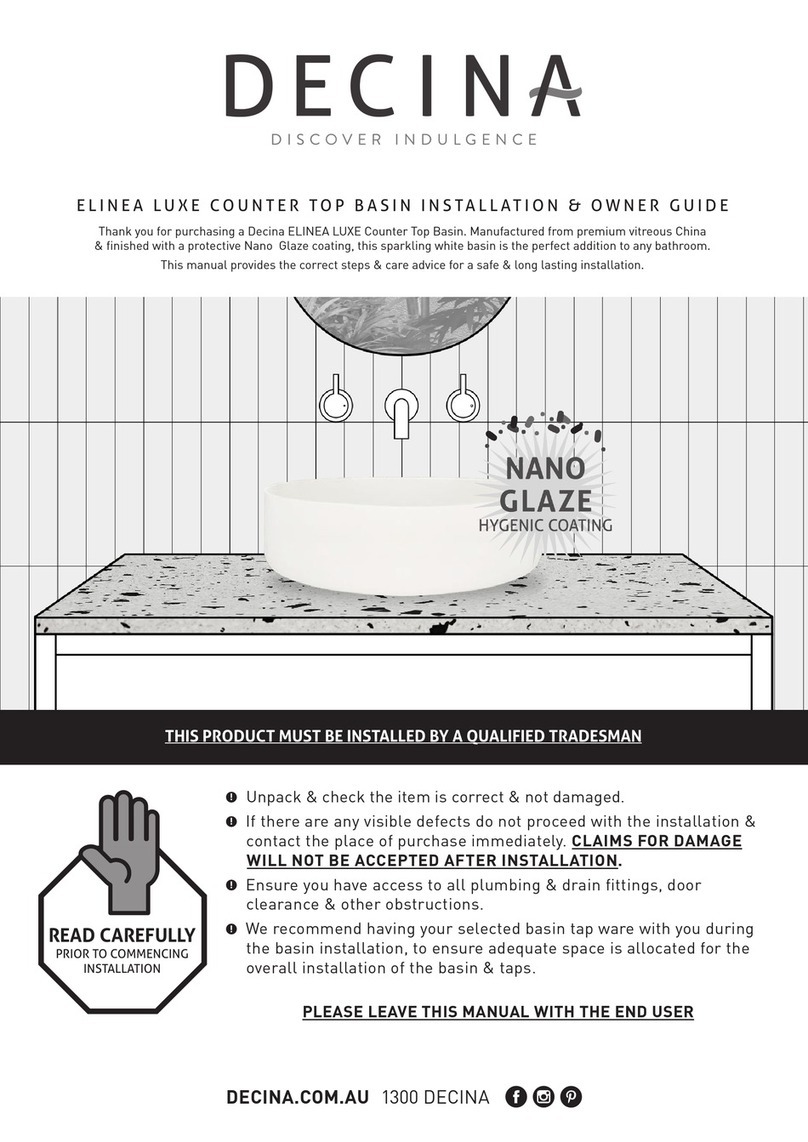 decina ELINEA LUXE Installation  & owners guide