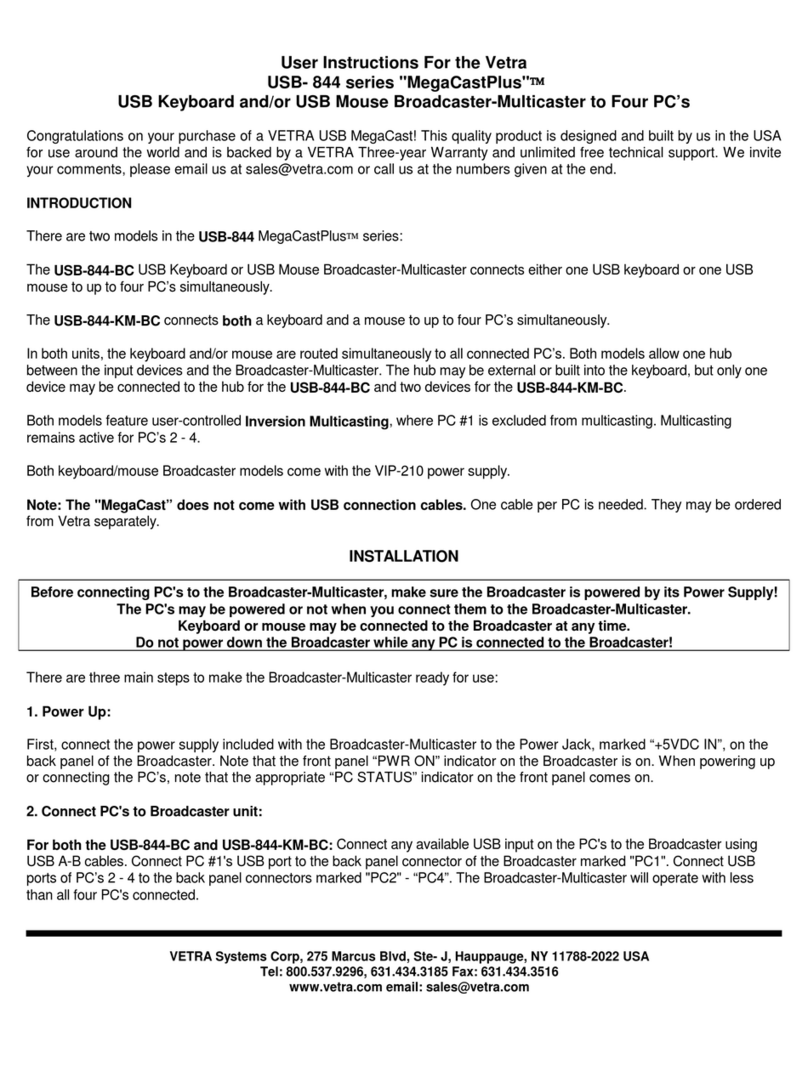 Vetra MegaCastPlus USB- 844 Series User instructions