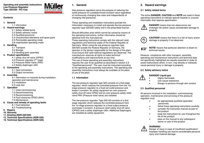 Muller 320 Operating and assembly instructions