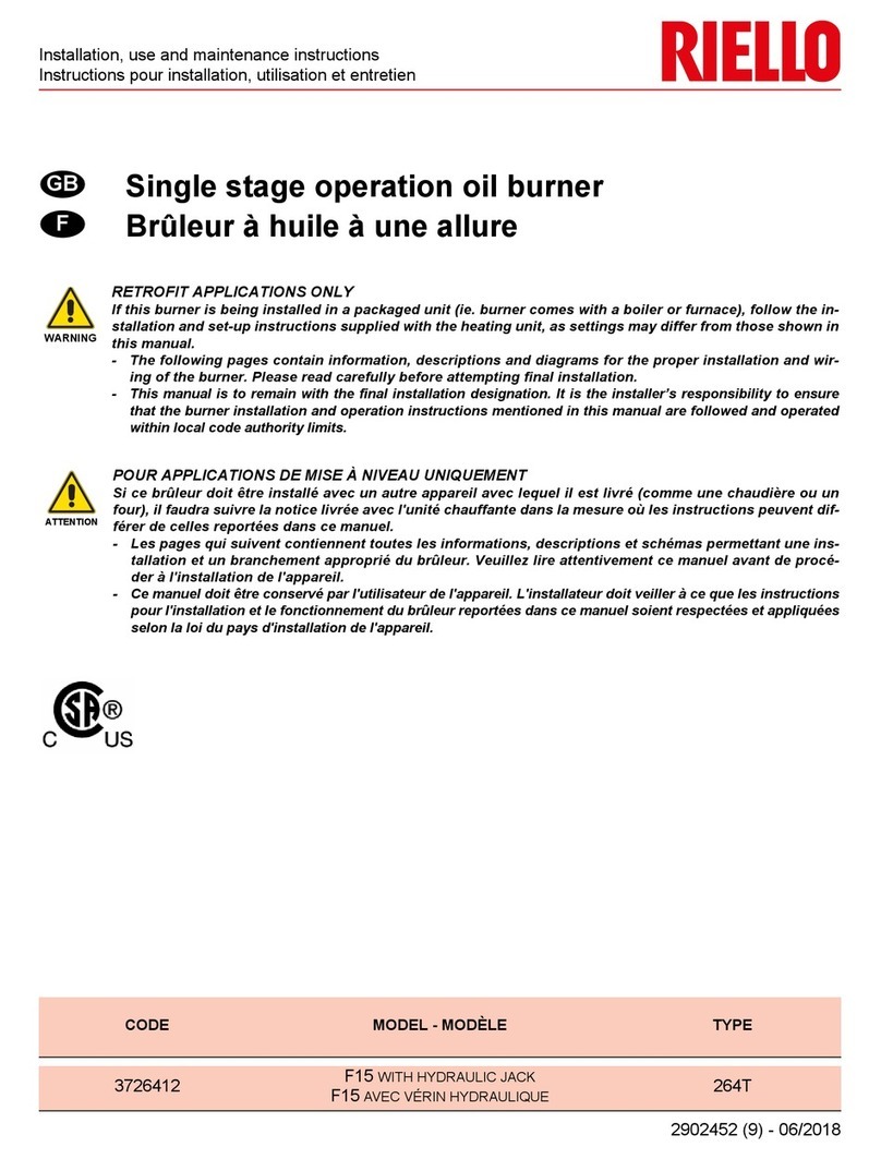 Riello F15 Installation, use and maintenance instructions Riello F15 Installation, use and maintenance instructions