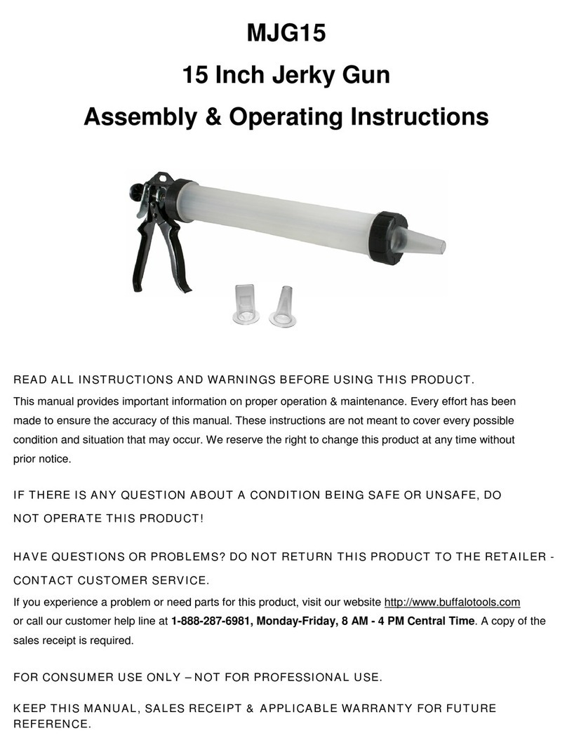 Buffalo Tools MJG15 Quick reference guide Buffalo Tools MJG15 Quick reference guide