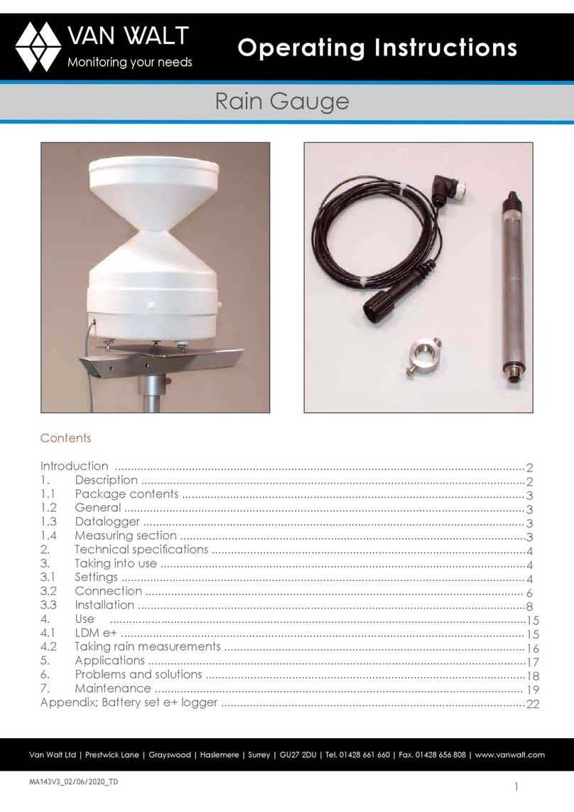 Van Walt Rain Gauge operating instructions