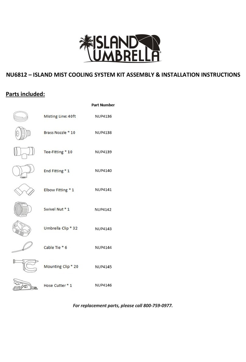 Island Umbrella NU6812 Assembly/installation instructions