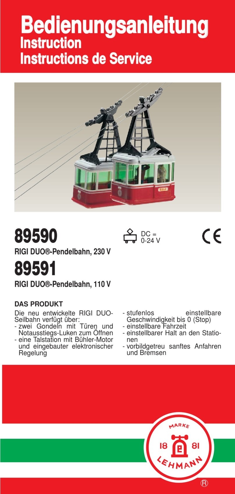 LGB RIGI DUO 89590 Instruction