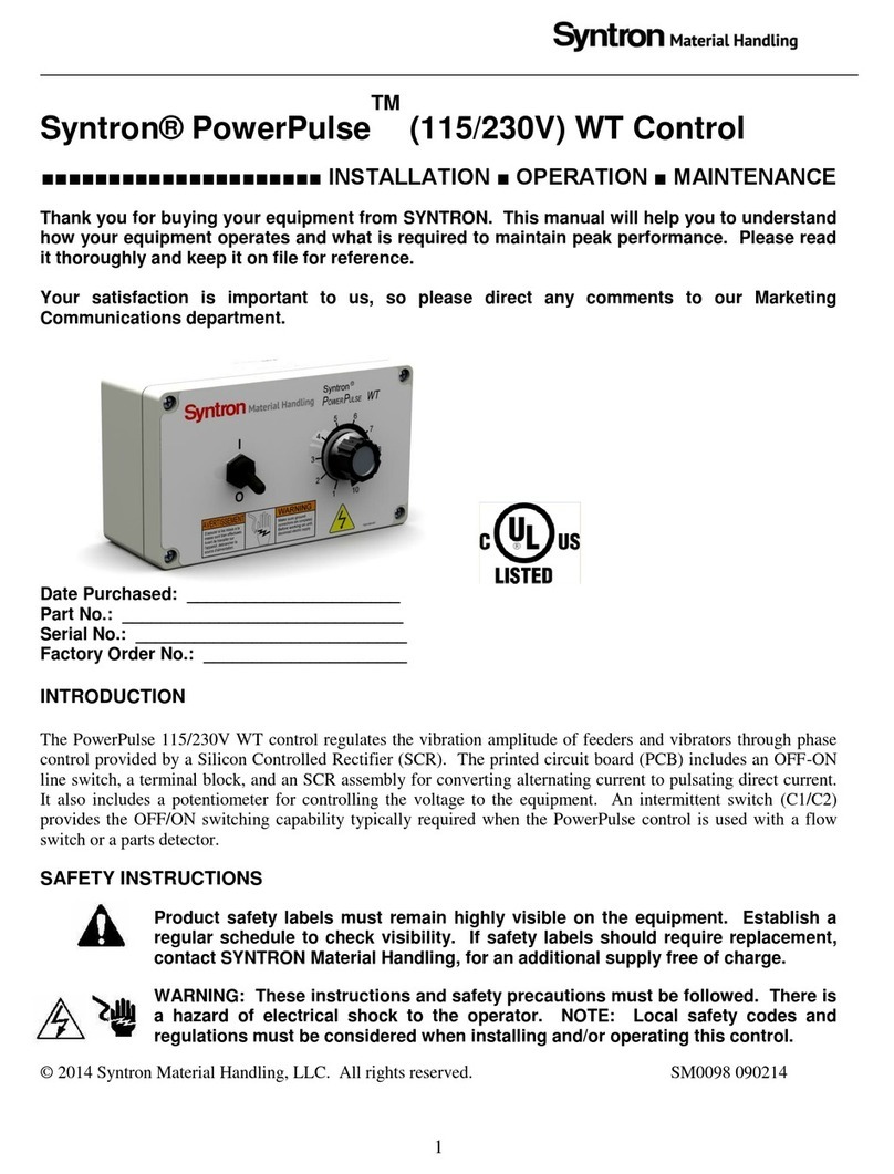 Syntron Material Handling PowerPulse 225490-A Installation operation & maintenance