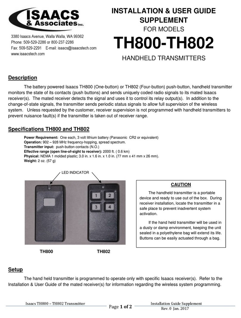 Isaacs TH800 Operation manual