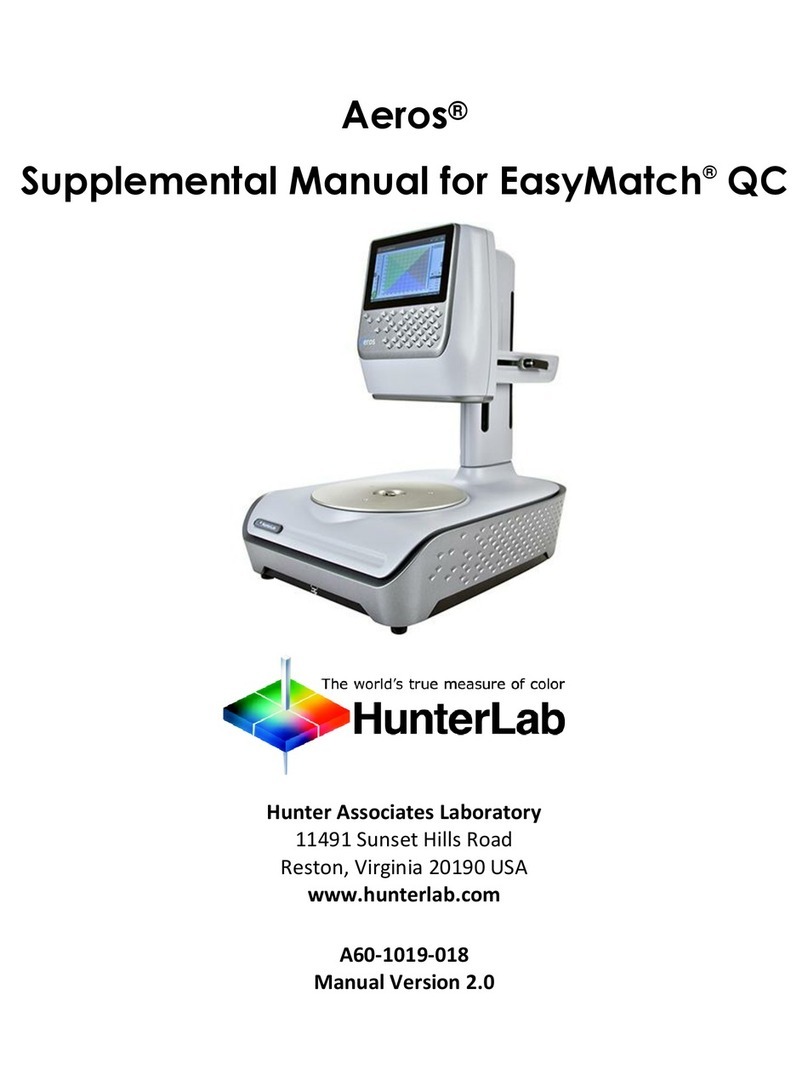 HunterLab Aeros EasyMatch QC Owner's manual