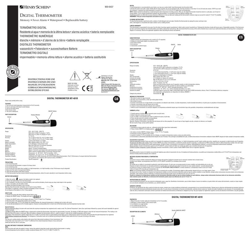Henry Schein MT-401R Instructions for use