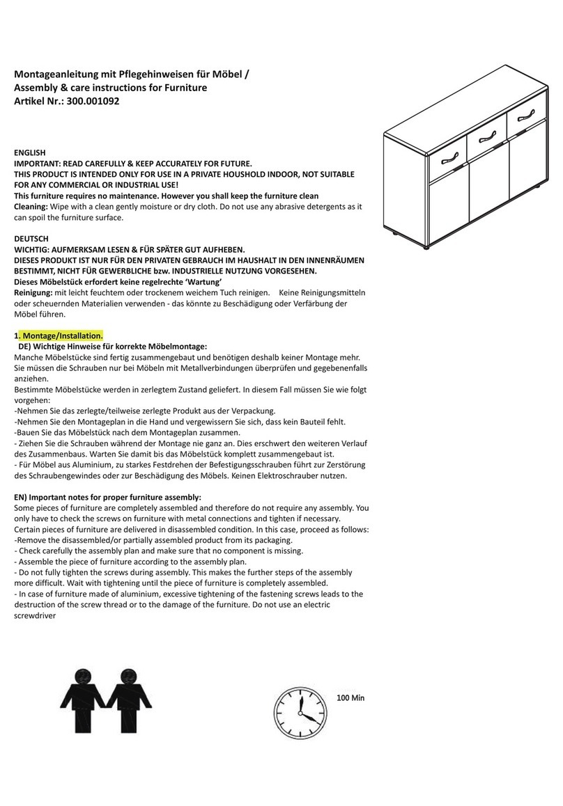 Home Product Import 300.001092 Assembly & care instructions Home Product Import 300.001092 Assembly & care instructions