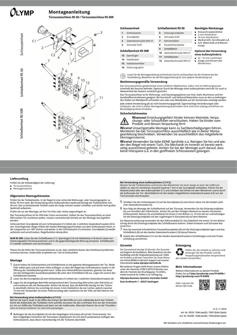 Olymp RS 50 Assembly manual