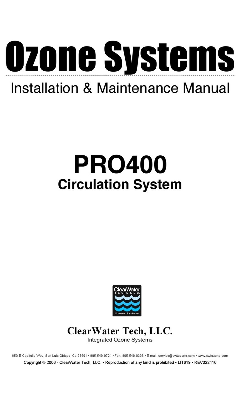 Clear Water Ozone Systems PRO400 Installation & maintenance manual