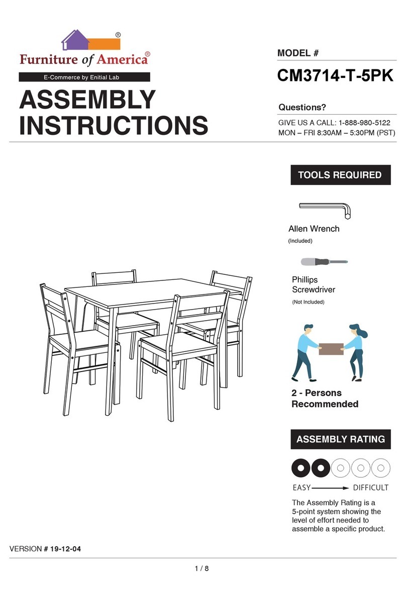 Furniture of America CM3714-T-5PK Assembly instructions
