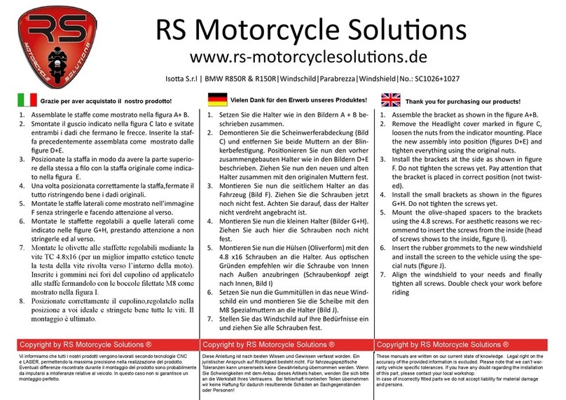 RS Motorcycle Solutions R850R manual