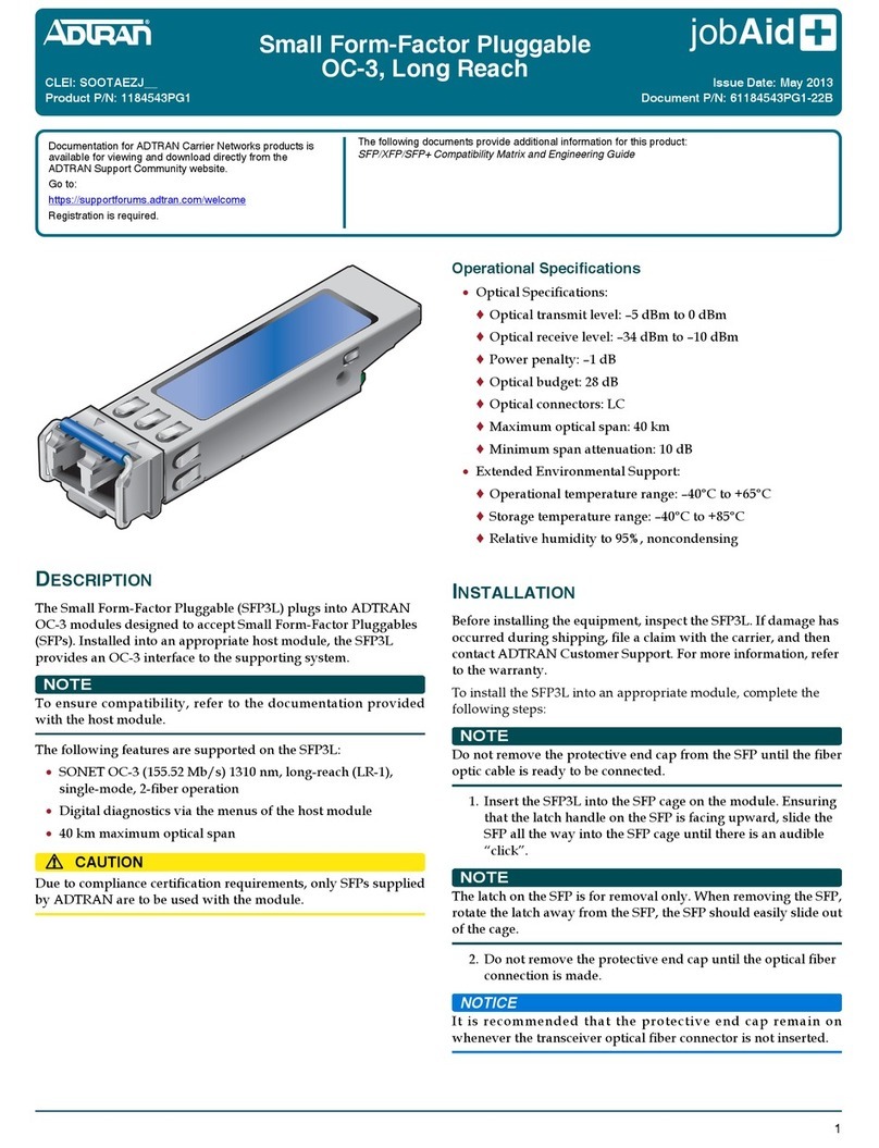 ADTRAN SFP User manual ADTRAN SFP User manual