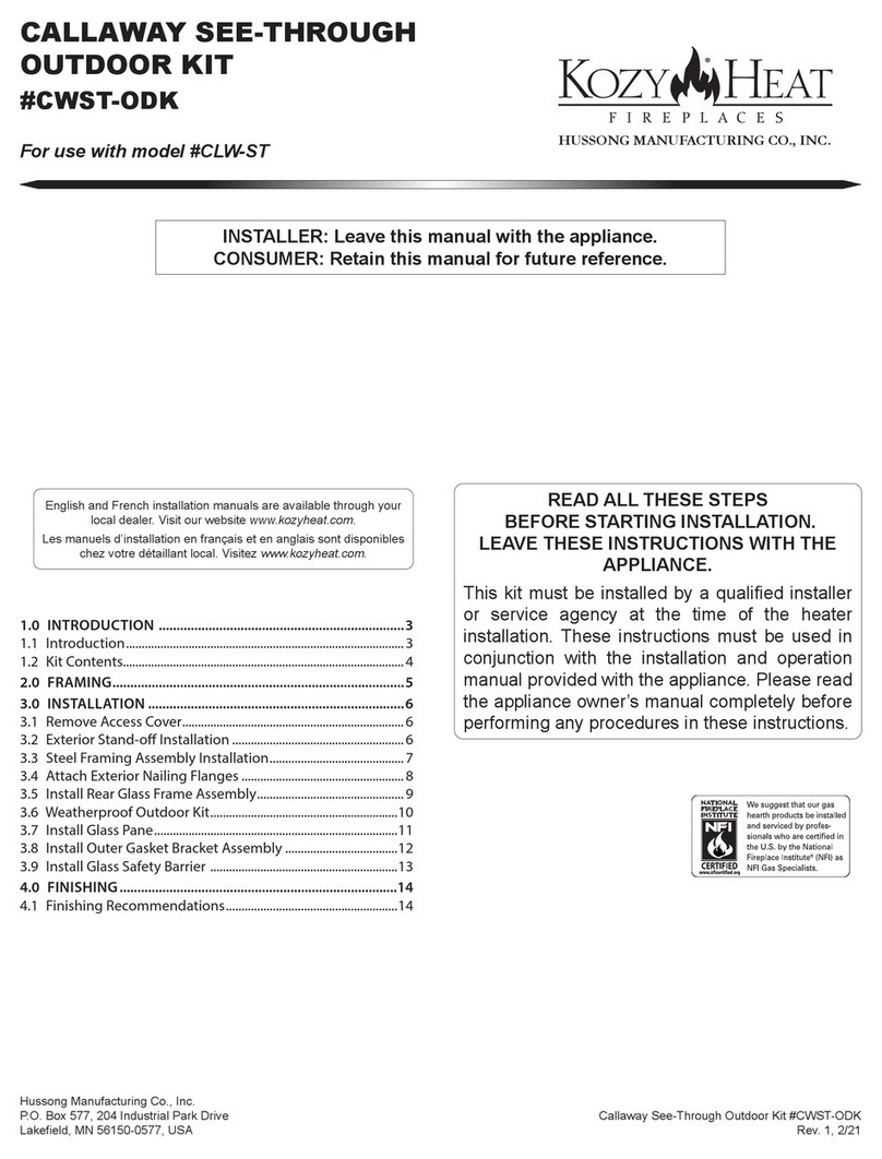 Hussong Kozy Heat CWST-ODK manual