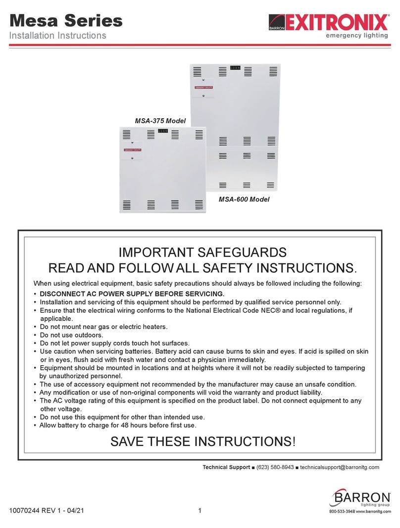 Exitronix Mesa Series User manual