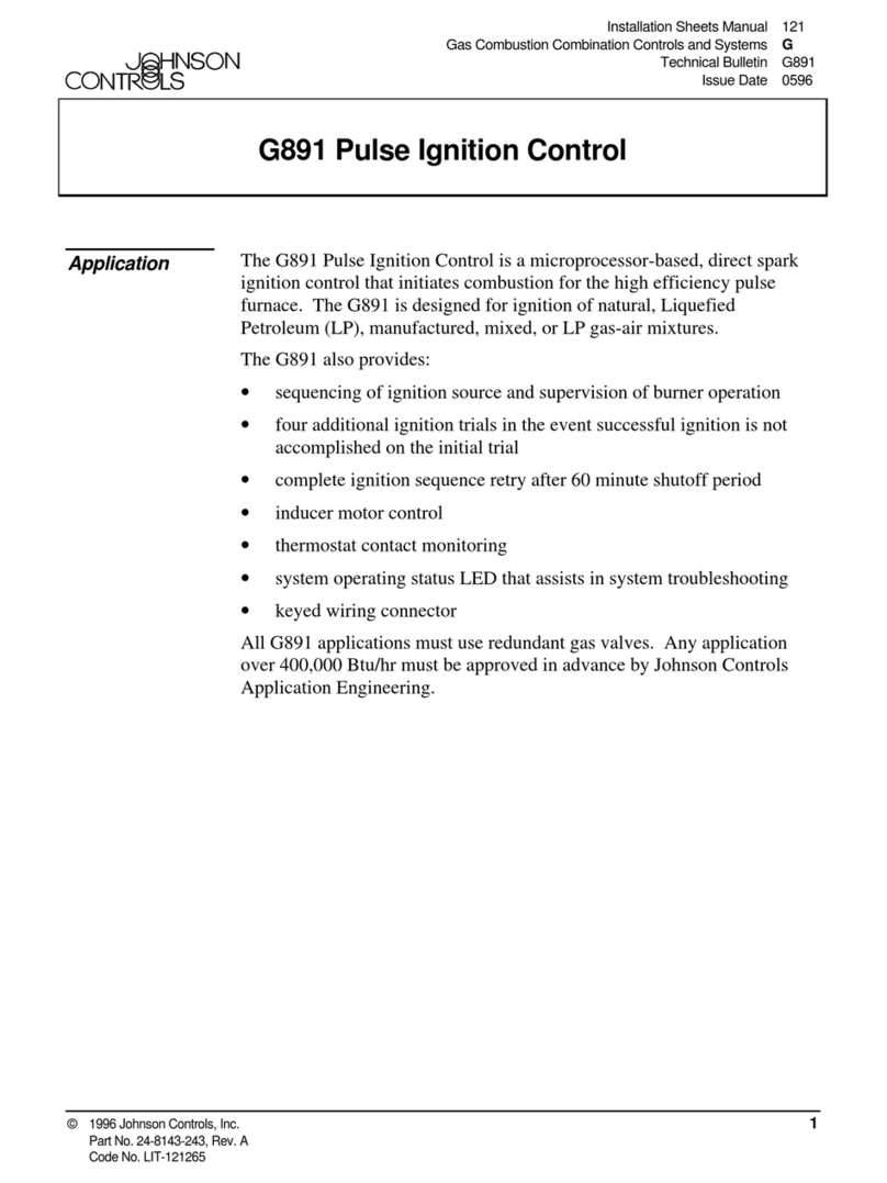 Johnson Controls G891 Installation Sheets Manual