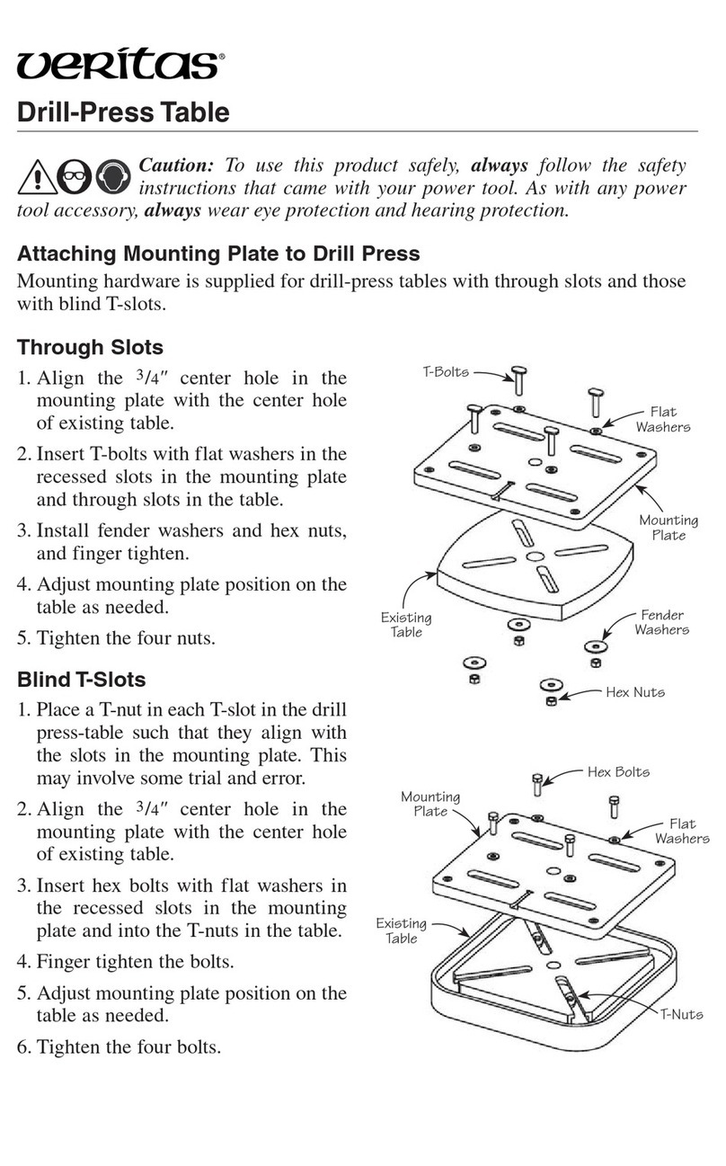 VERITAS Small Drill-Press Table and Fence User manual