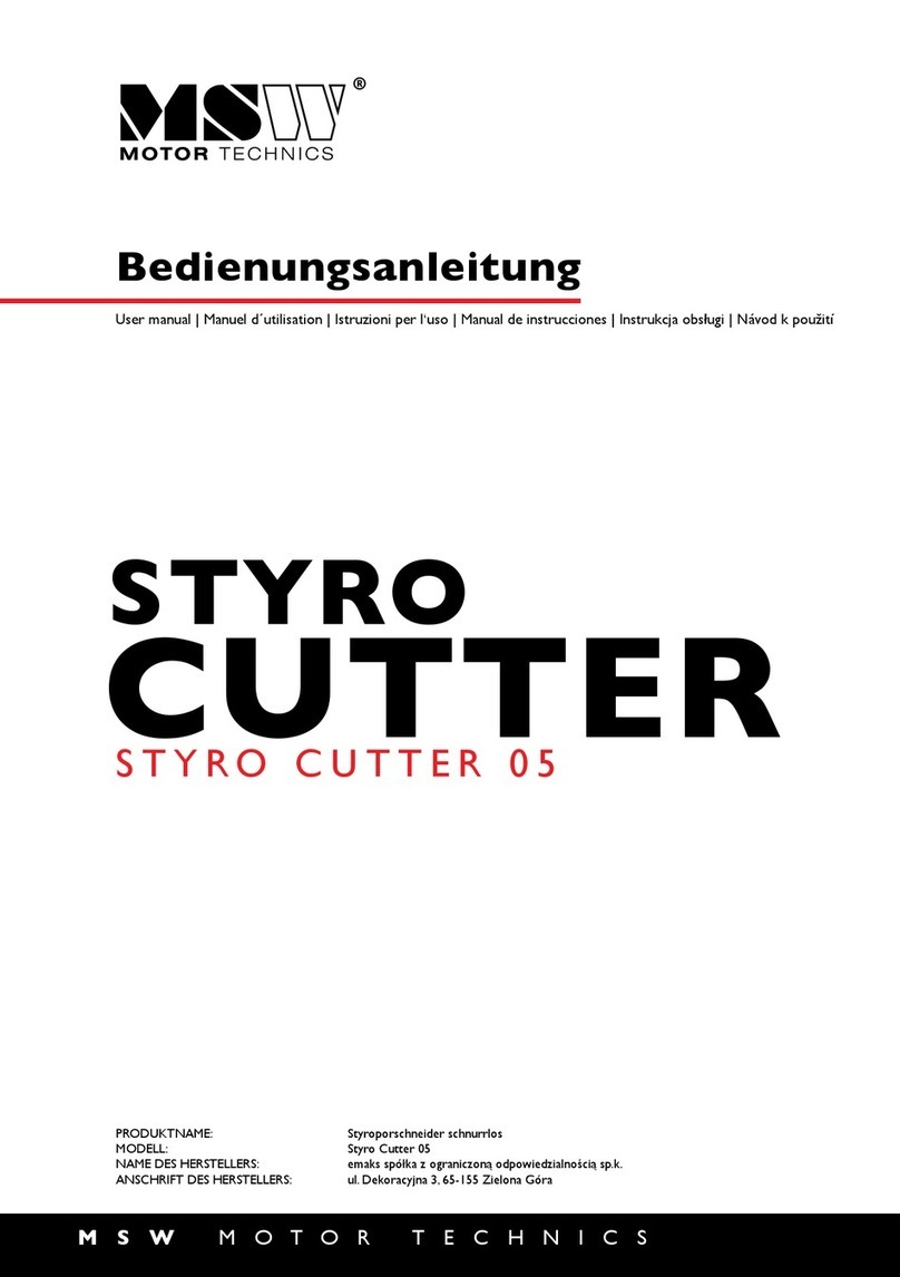 MSW STYRO CUTTER 05 User manual