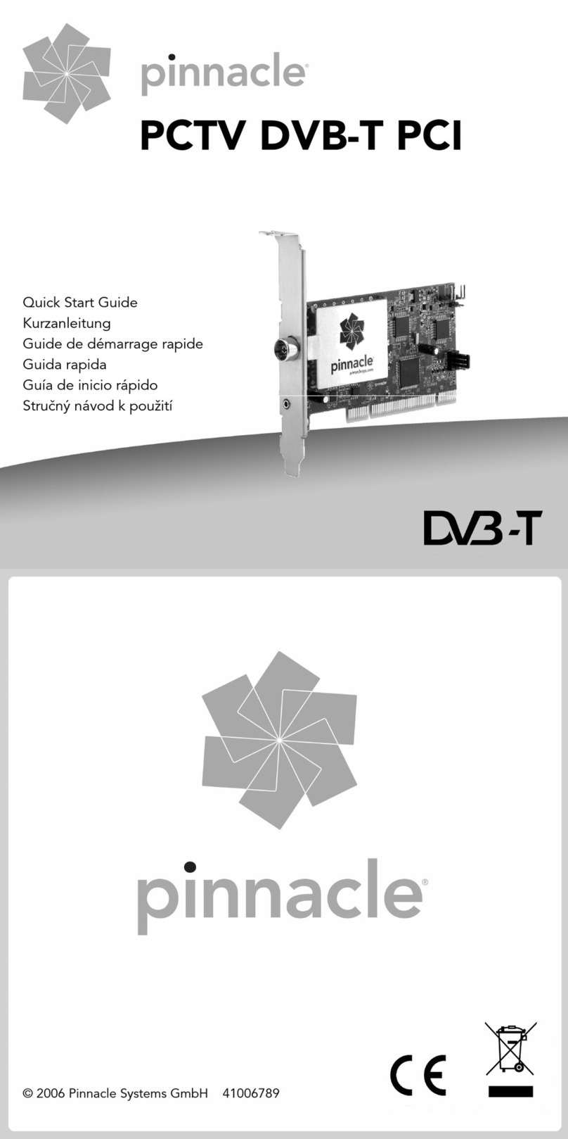 Pinnacle PCTV DVB-T PCI quick start guide